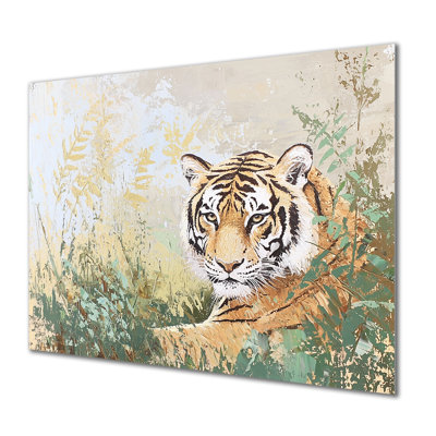 Tigre dans la jungle III - animaux, décoration murale en métal, imprimé tigre