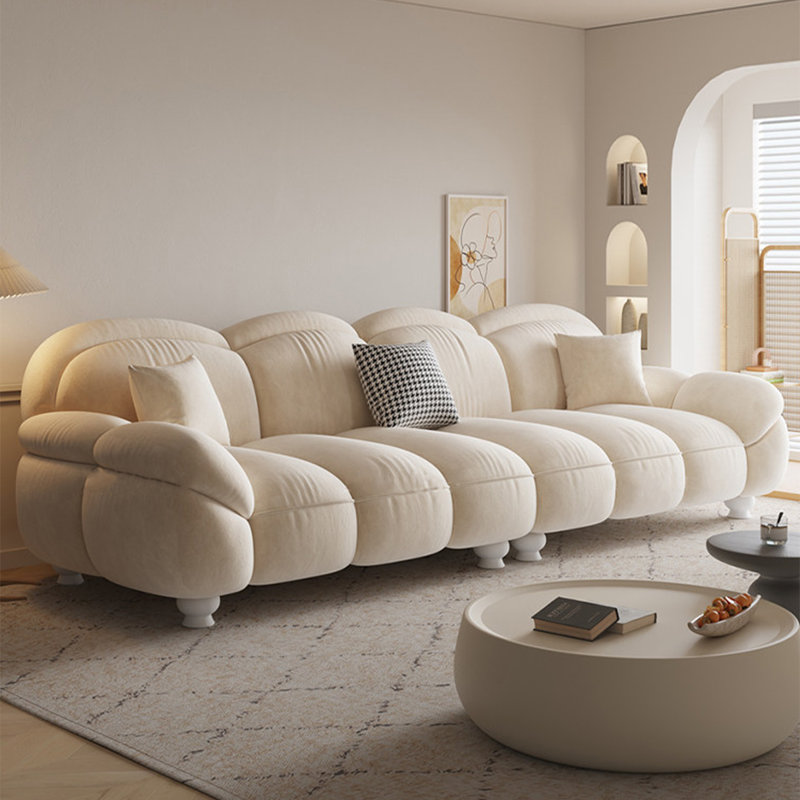 Coussin modulaire beige en polyester, Beige, H 34,65 po x l 110,24 po x P 37,4 po