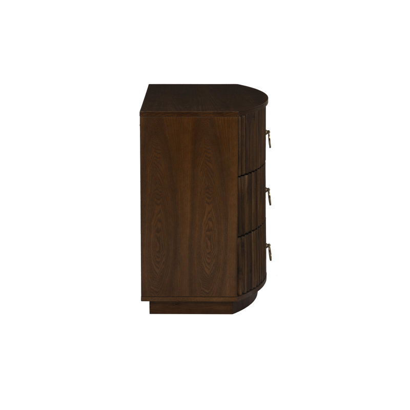 Chantel 3 Drawer Nightstand White, Brown
