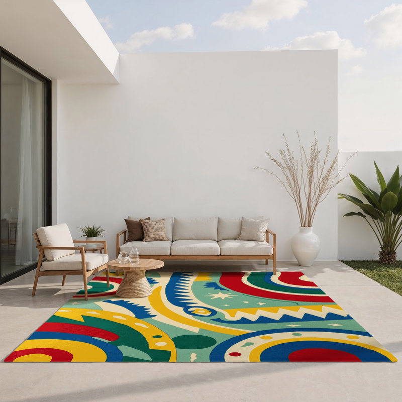 Zany Dash Indoor And Outdoor Area Rug, Rectangle 1'6" x 2'6"