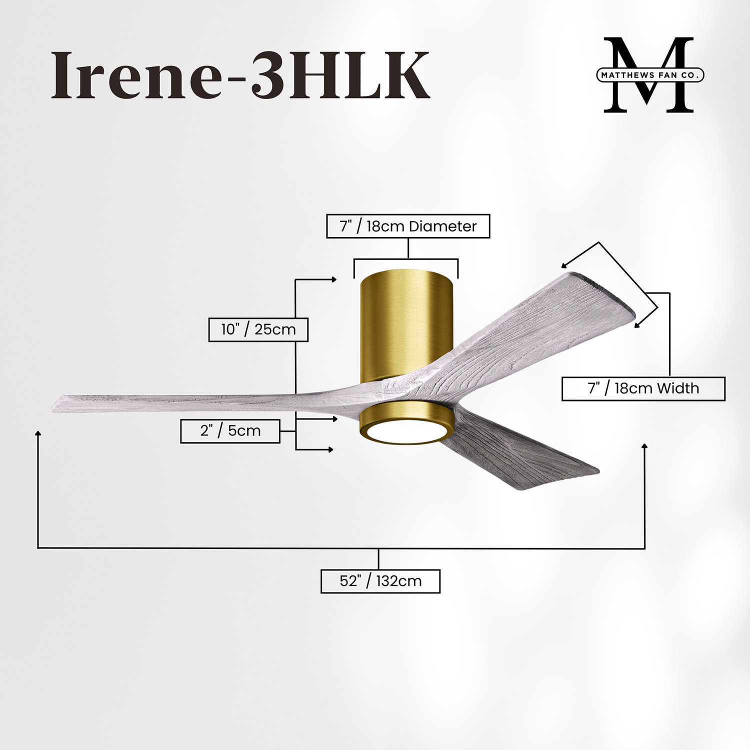 Olivier Ceiling Fan with LED Light Kit, Brushed Brass, 52", Barn Wood Tone