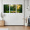 «Forest Path Sunlight», ensemble de 3 reproductions d'art sur toile tendues sur toile