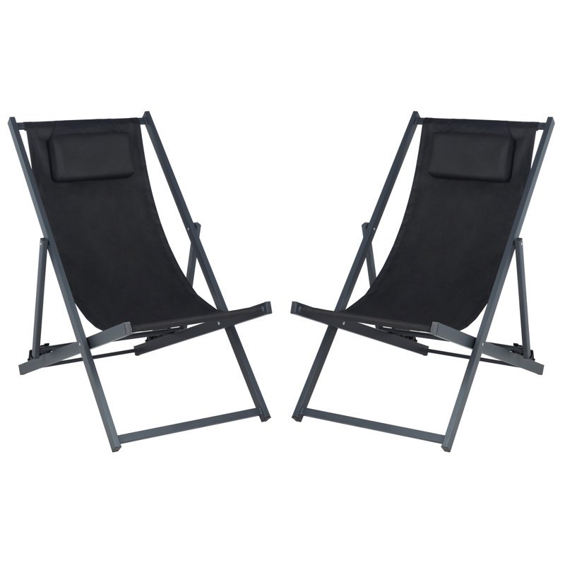 Hensel Folding Deck Chair, Black
