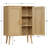 Storage Cabinet with Adjustable Shelf, Rattan Cabinet with 2 Doors