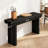 Modern 3-Tier Console Table For Living Room, 55-Inch Narrow Sofa Table With Open Shelves For Entryway, Hallway And Home Office, Multipurpose Storage Furniture