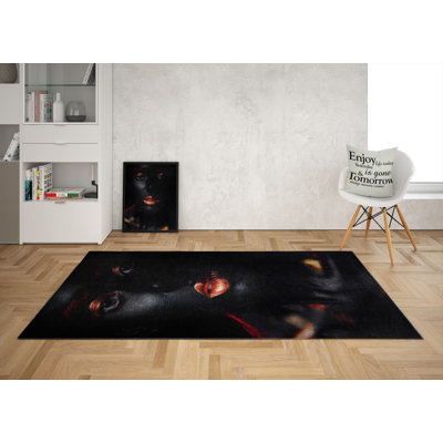 Stylish Woven Carpet (4 x 6 ft), 100% Polyester, 0.4 in Pile Height | Antibacterial, Non-Slip Underside | Machine Washable, 3D Digital Printing | Perfect for Living Room, Bedroom, and Home Decor