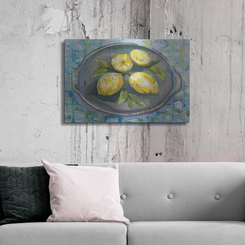 «Gracie Oaks 'Lemons» par Jeanette Vertentes, art mural en métal, H 24 po x l 36 po