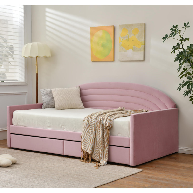 Storage Daybed with 2 Drawers , Pink