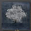 «Absolument un encadré en bleu / gris, bleu, gris, arbre blanc, contemporain moderne», reproduction d'art graphique sur toile tendue