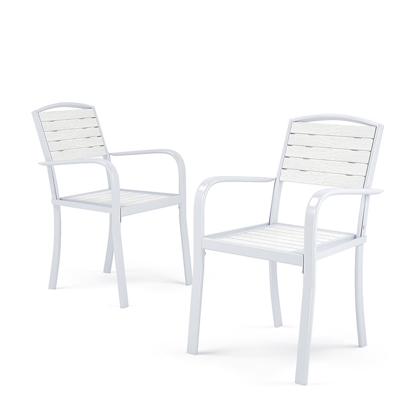 Disassemble plastic wood armchair, White