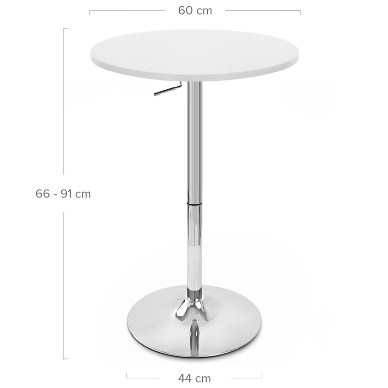 Table bistro ajustable Coar, Blanc