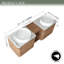 Ensemble de meuble-lavabo mural 60 po avec lavabos vasques en céramique et 1 tablette de rangement, portes à fermeture en douceur-1362761174