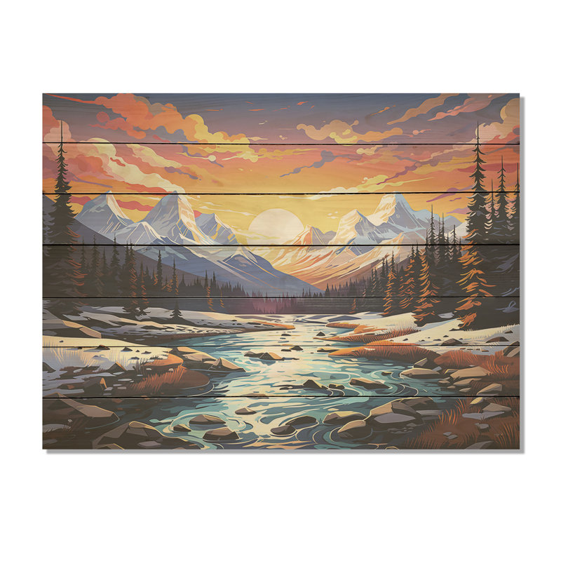 Colorado River Trail - Forêt et rivière sur bois, H 30 po x l 40 po x P 0,78 po