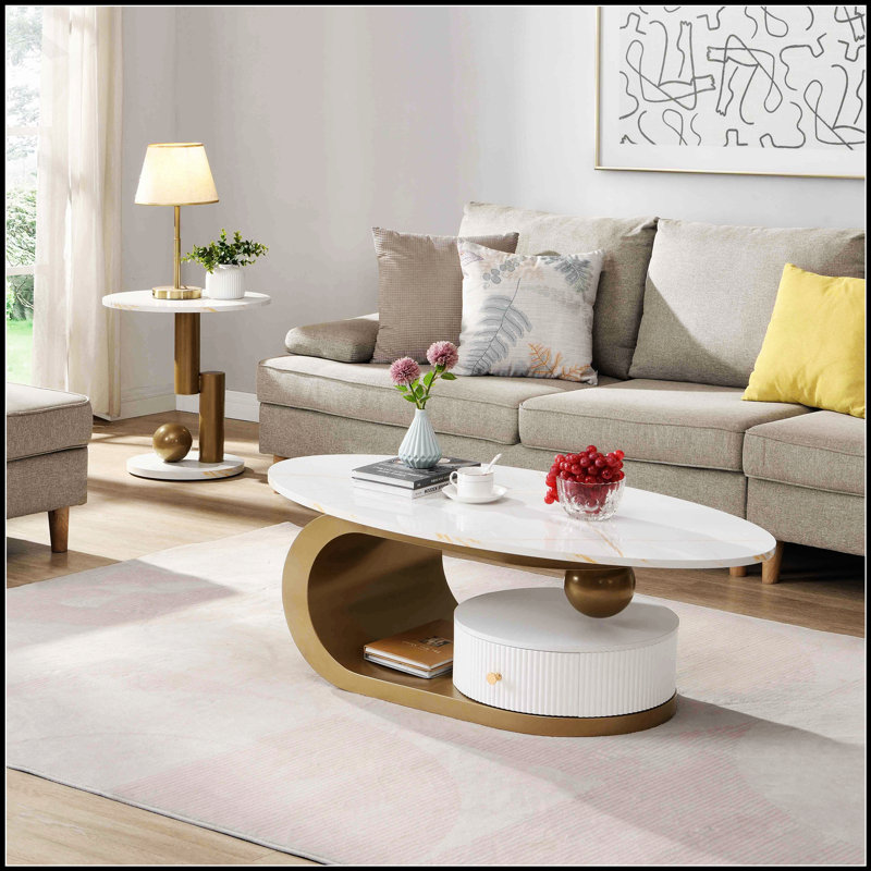 Ensemble de 2 tables basses Modern Modern, Doré