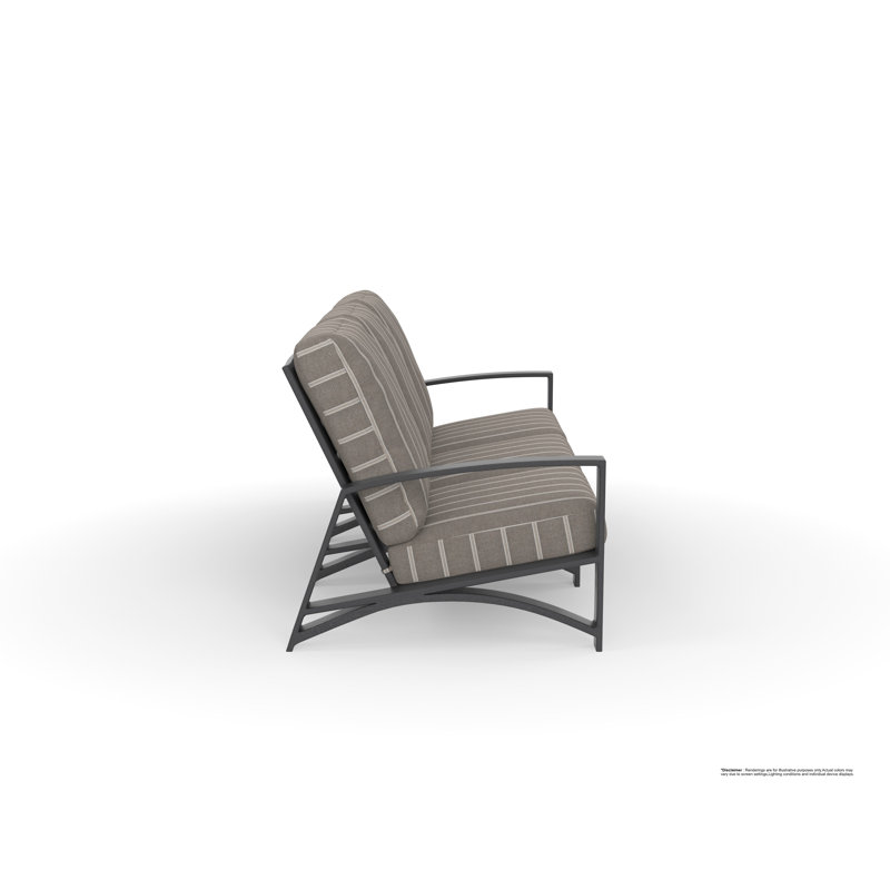 Arc Outdoor 3 - Seat Patio Sofa, Muscle Beach Grey, Carbon Black