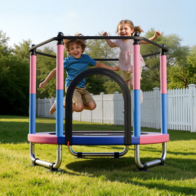 VEVOR in. Round Kid / Toddler Trampoline with Safety Enclosure