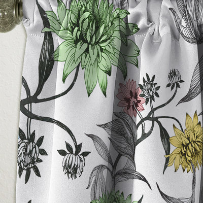 Floral Curtain Panel, Summer Flower Blackout Decor - Summer Flowers