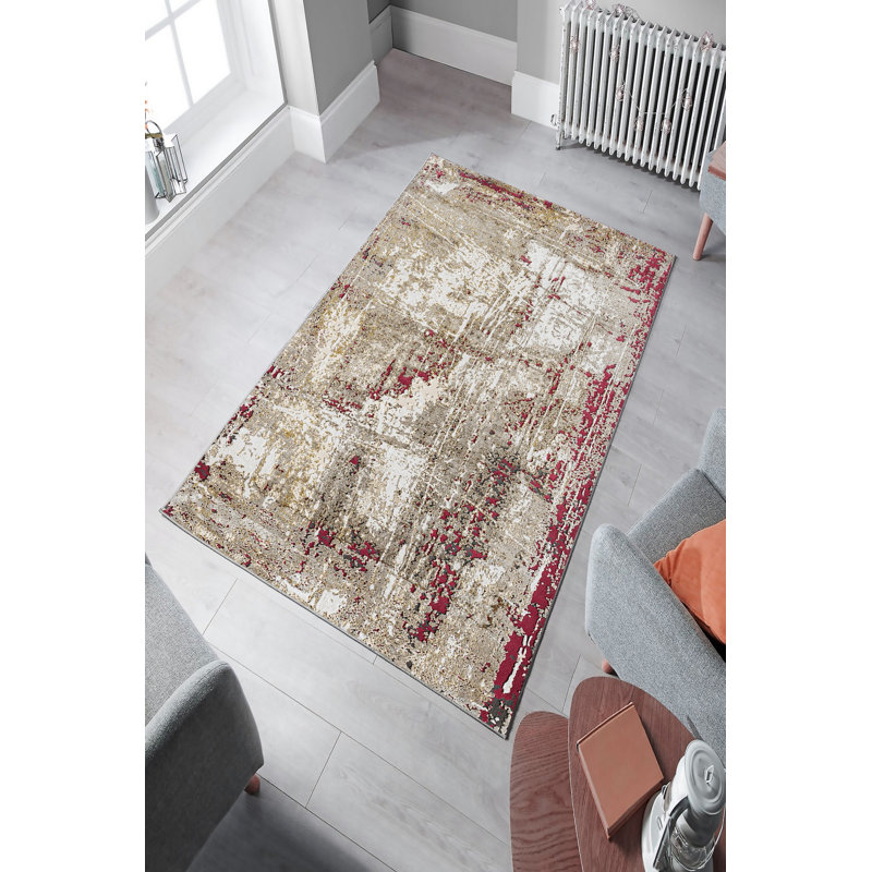 Eco-Friendly Area Rug, 100% Polyester, 4.7 x 5.9 ft | 650 g/m², Antibacterial, Non-Slip PVC Dot Underside | Machine Washable, Digital Printed Design | Perfect for Living Room, Bedroom & Play Areas