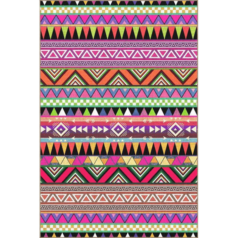 Tapis multicolore à motif géométrique mélangé à motif géométrique rétro lavable à la machine