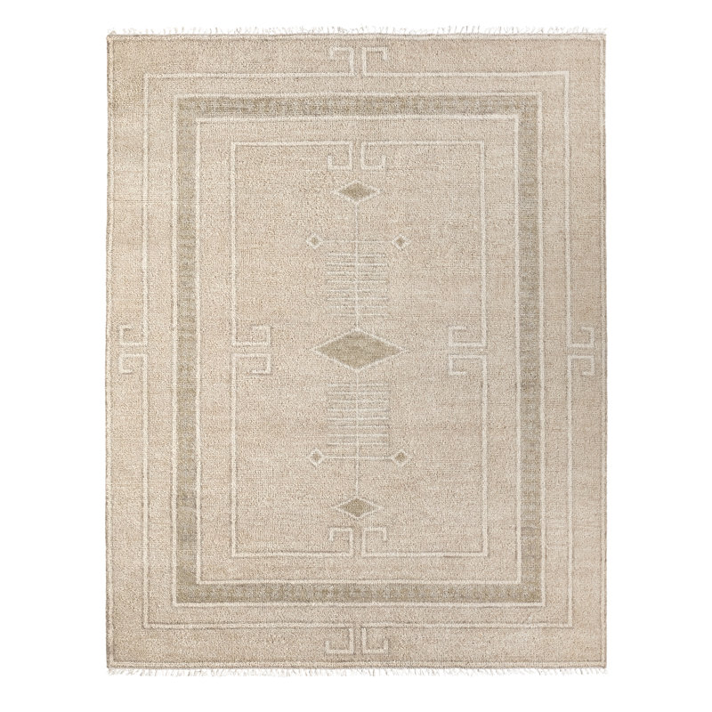 Jaipur Living Cohar Hand Knotted Medallion Beige/Cream Area Rug (9'X12'), Rectangle 8' x 10'