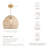 Santana Rattan Pendant Light - Natural Dome 1-Light Polished Handwoven Adjustable Light Fixture For Kitchen, Dining Room or Living Room in Modern, Country, Farmhouse & Boho Style-1230666204