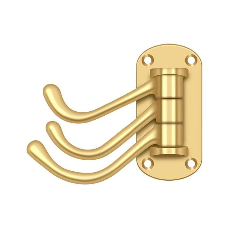 Triple Robe Hook, PVD Polished Brass