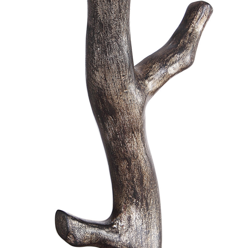 Dark Bronze and Off-White Branch Table Lamp with Linen Shade