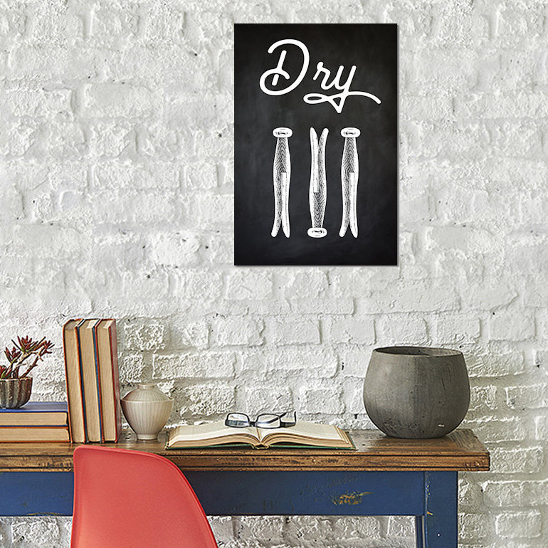 « dry », impression sur toile, H 40 po x l 26 po x P 1,5 po, Pas de tapis, Toile tendue
