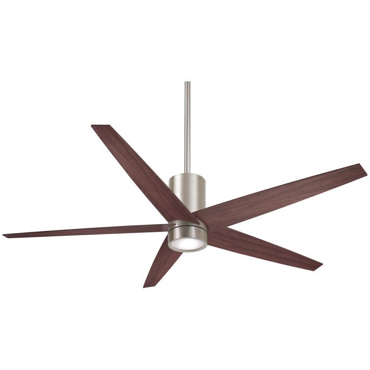 56" Symbio 5 - Blade LED Standard Ceiling Fan with Remote Control and Light Kit Included