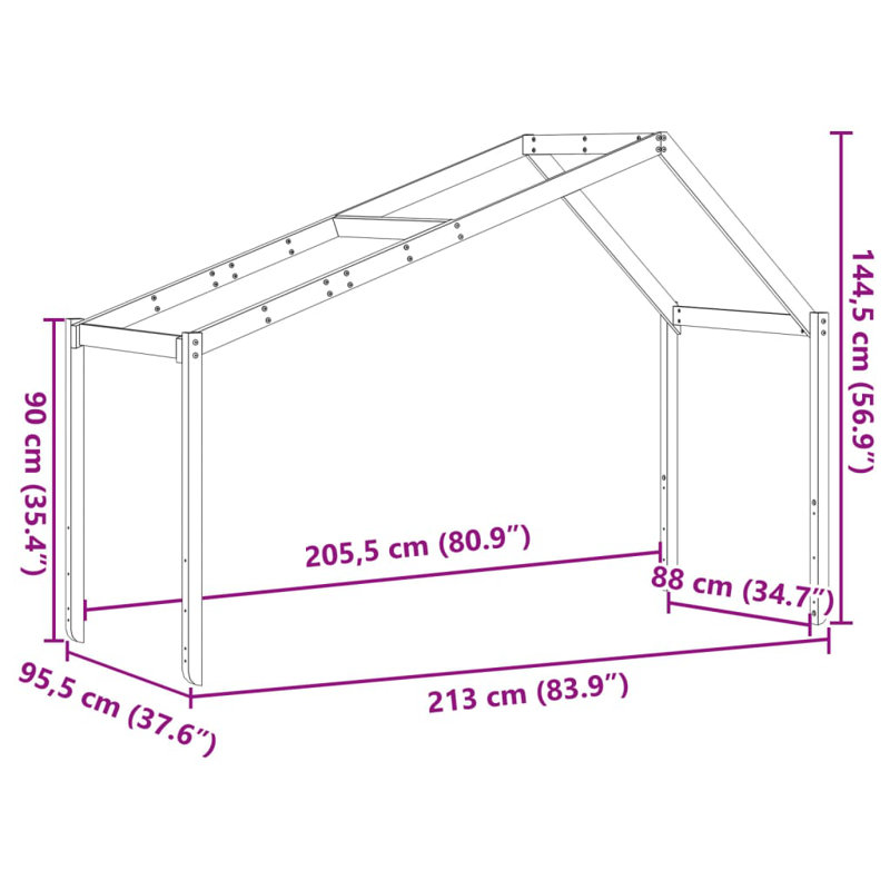 Pyron Bunk Bed Accessories, 144.5cm H x 213cm L x 95.5cm W, Wax Brown