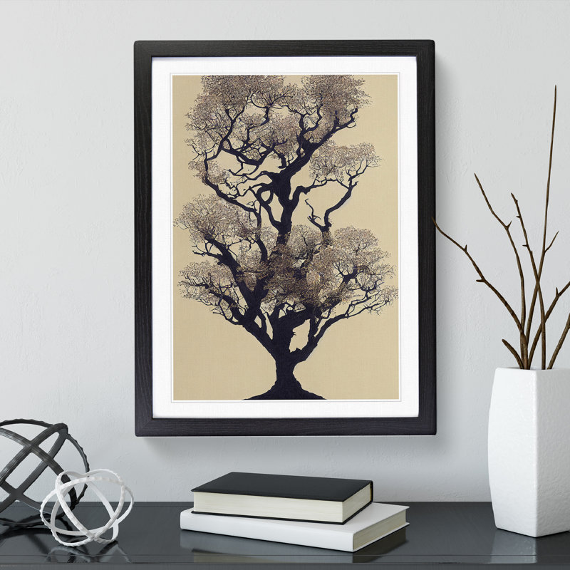 The Solo Tree No.3 - Framed Print, Black, 46cm H x 34cm W x 2cm D
