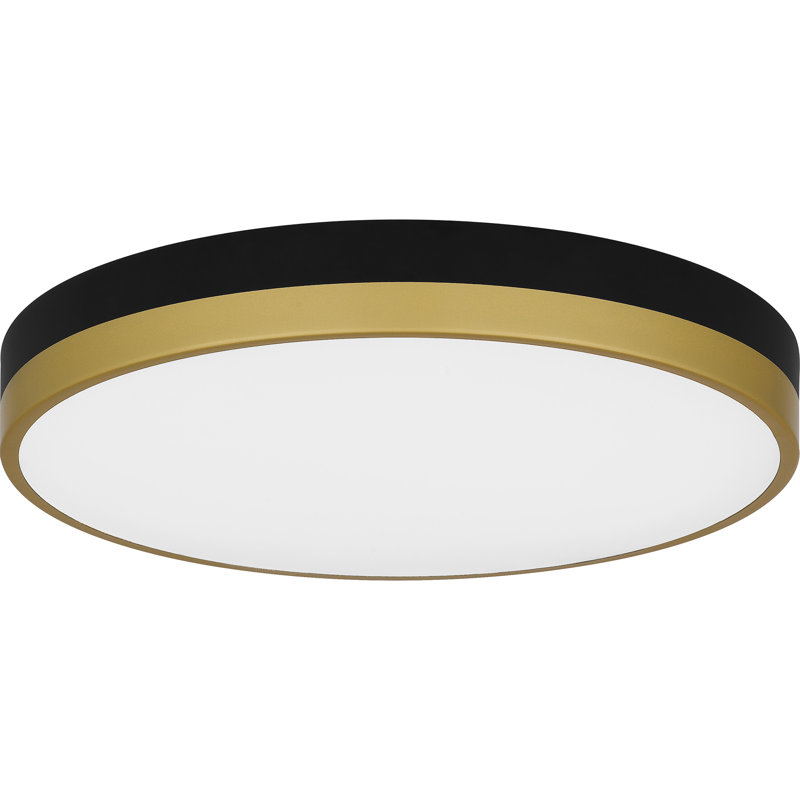 Matte Black and Gold Round LED Flush Mount Ceiling Light