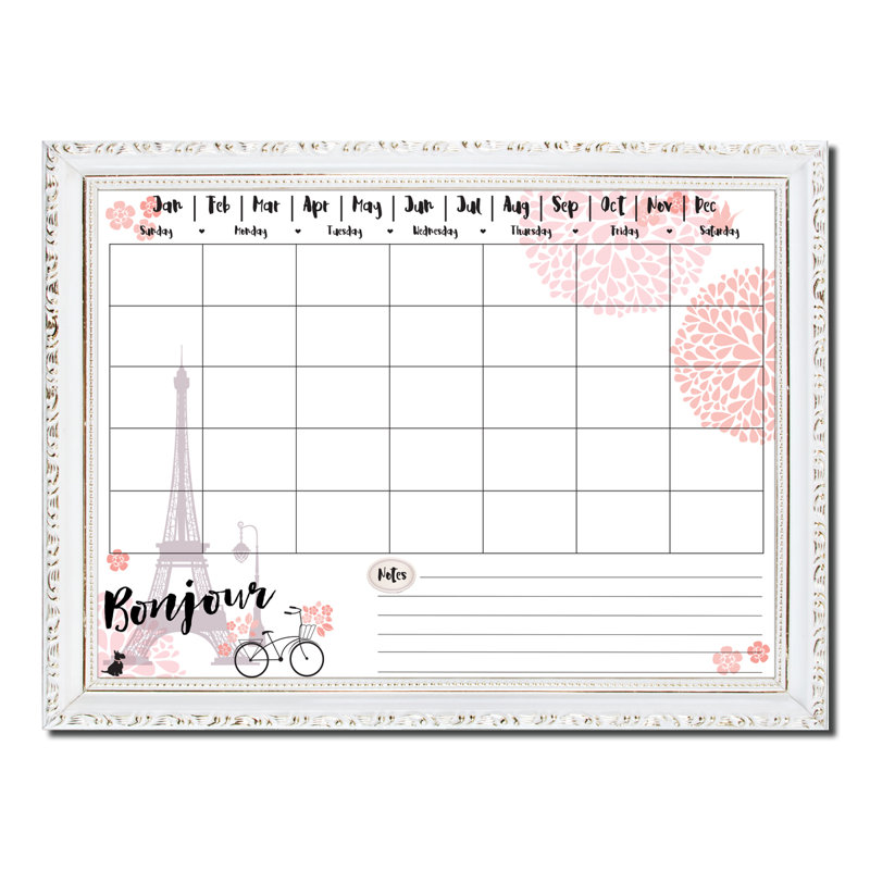 Tableau effaçable mural mural «Bonjour», H 20 po x l 30 po x P 0,75 po