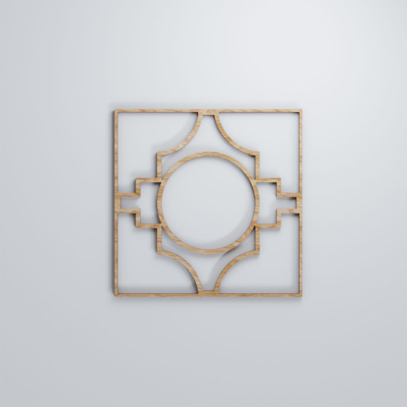 Panneaux muraux décoratifs en bois de gypse, Aulne, H 15 3/8 po x l 15 3/8 po x P 3/8 po