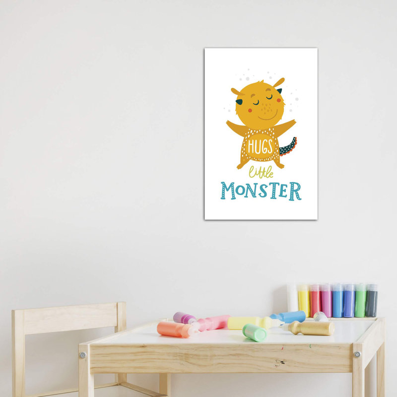 Petits monstres - impression d'art graphique, H 40 po x l 26 po x P 1,5 po, Pas de tapis, Toile tendue