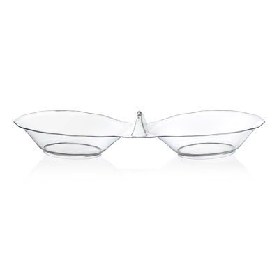 Mini bols en plastique transparents ronds à 2 trous