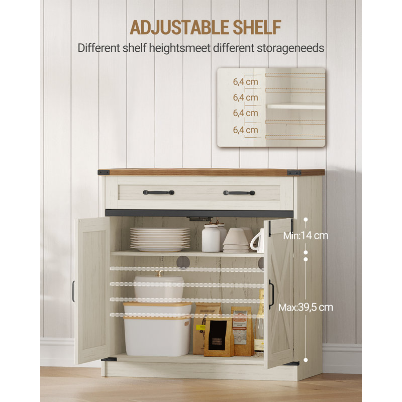 Sideboard, Kitchen Cabinets, Freestanding Kitchen Cupboard with Drawer, Adjustable Shelf, for Entryway, Living Room, Dining Room
