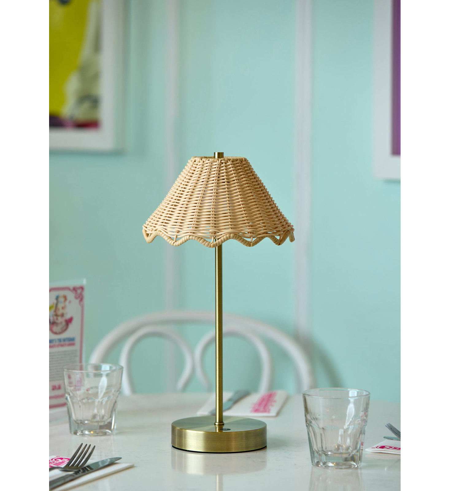 Stevie LED Cordless Table Lamp, Antique Brass