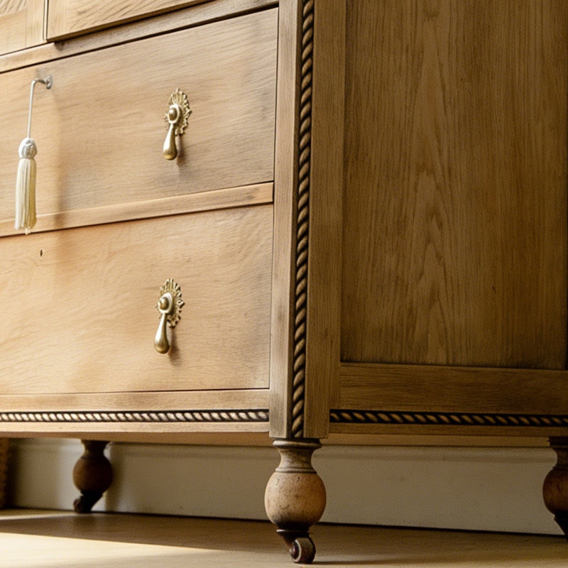 Buffet décoratif rétro en bois massif
