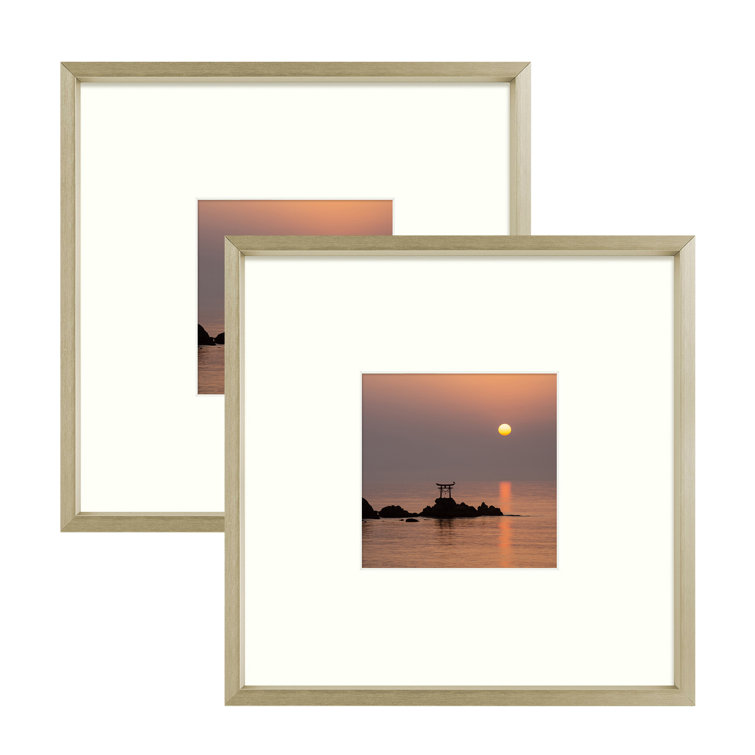 Frametory, 8x8 Picture Frame, Display 4 x 4 or 8 x 8 Photo Square Wall  Frame Walnut Tabletop Frame (8x8, 2 Pack)