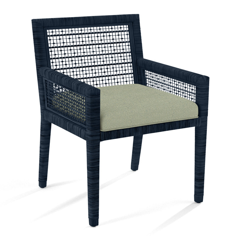 Pine Isle Arm Chair, Denim Stripe, 0206-61, Navy