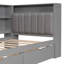 Lit de jour avec station de charge, DEL, bureau et rangement-115692547-115692549