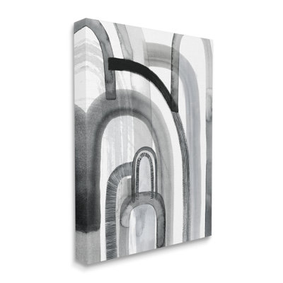 Abstrait, opaque, arches, noir, gris, blanc par Grace Popp - impression