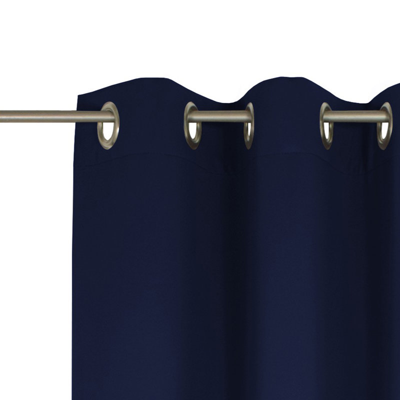 Newbury Room Darkening Eyelet Curtain Panel Panel, 145cm H x 132cm W, Midnight Blue