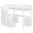Twin Size Loft Bed with Desk, LED Light Strip & Two Storage Drawers – Space-Saving Study Bunk, White