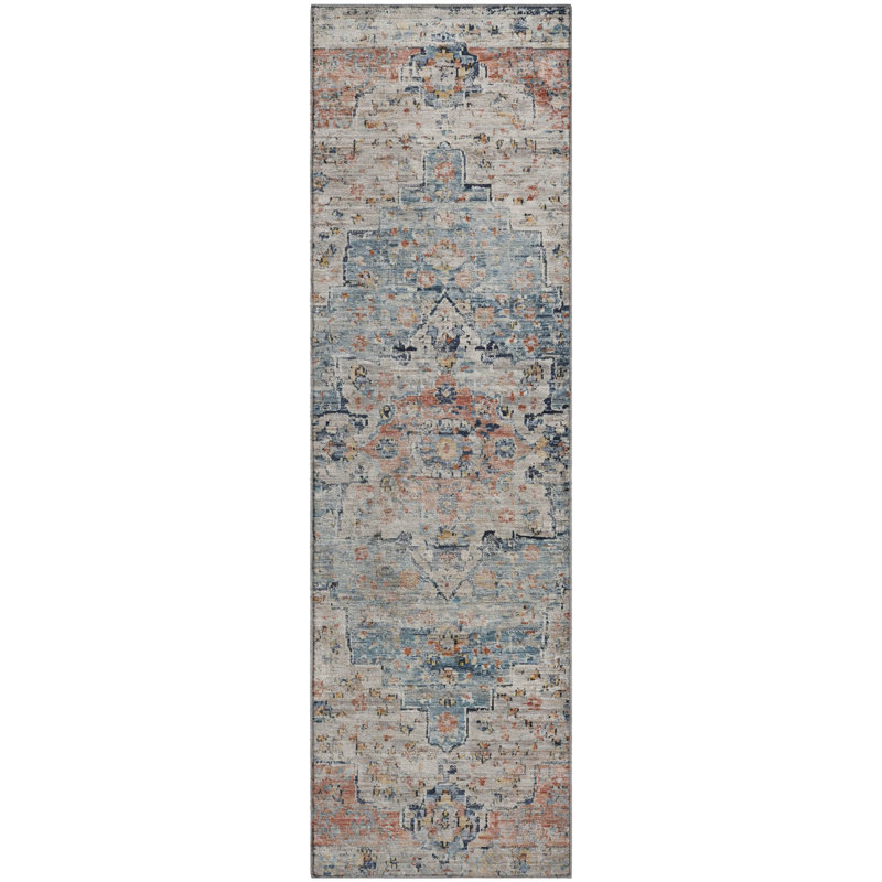 Premium Machine Washable Ashington AMF1832 Global Rug, Runner 2'3" x 7'6"