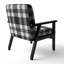 Fauteuil d'appoint à motif tartan en velours blanc et noir