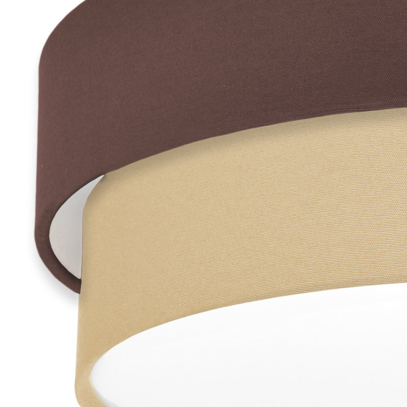 Avory Fabric Flush Mount, Brown / Latte Brown