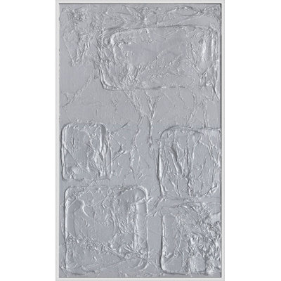 «Metallic Grunge 1» par Lillian August - peinture à cadre flottant sur bois