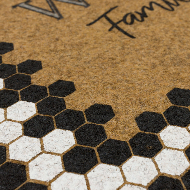 Family Farmhouse Multicolor Weather Resistant Non-Slip Outdoor Door Mat